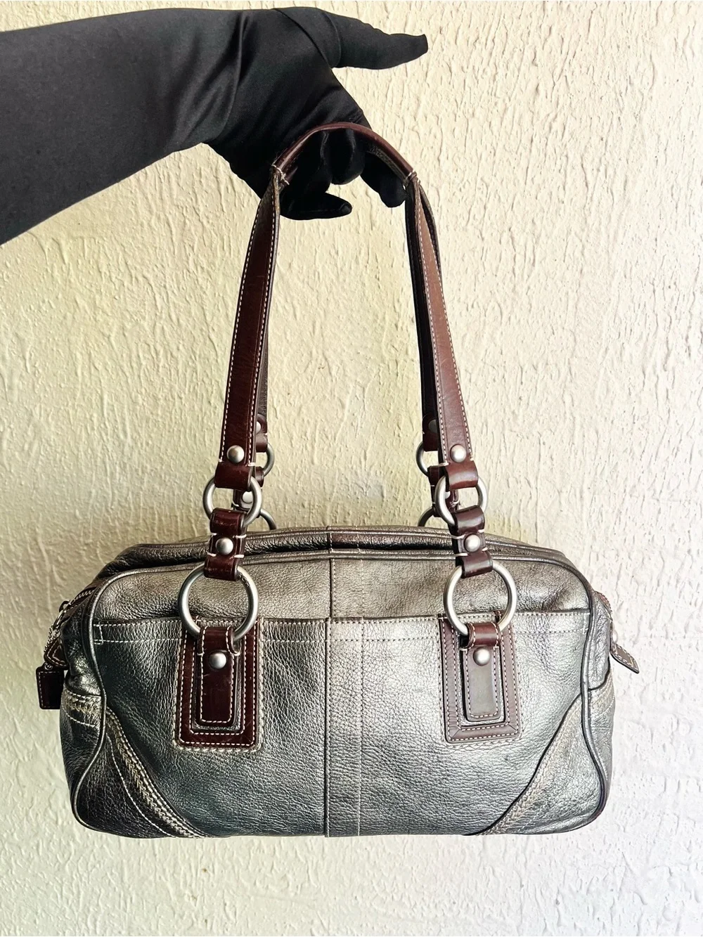 Coach Soho Shoulder Bag in Metallic Silver - Picture 2 of 13